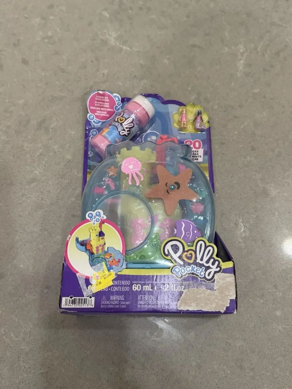 Mattel Polly Pocket Bubble Aquarium Compact 20 Pcs Mini Figured